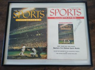 Sports Illustrated 1954 First Issue And Signed Eddie Mathews Anniversary Issue