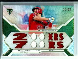 2018 Topps Triple Threads " 200hrs/700rs " Mike Trout Game Jersey Sp D 15/36