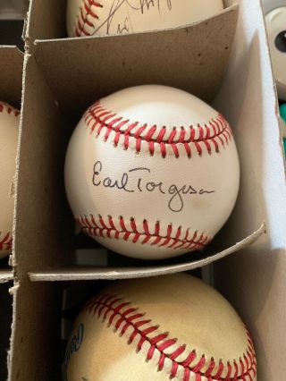 Earl Torgeson Died 1990 Former Baseball Autographed Baseball Yankees Tigers
