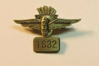 Indy 500 1957 Silver Pit Badge