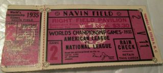 1935 World Series Ticket Stub Chicago Cubs Detroit Tigers Game 2 Navin Field 11