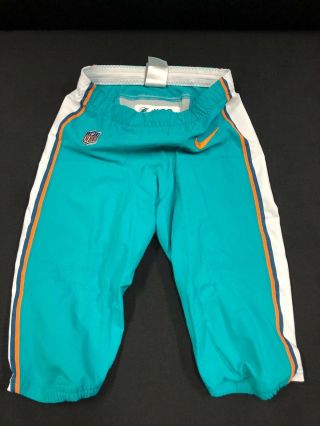 26 2018 Miami Dolphins Nike Game Aqua Pants Size - 32 S&h Style