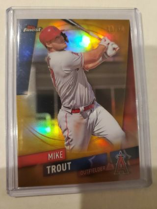 2019 Topps Finest Gold Refractor Mike Trout /50