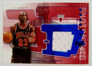 2003 - 04 Michael Jordan Upper Deck Triple Dimensions 3 - D Jersey /249 Sp Bulls