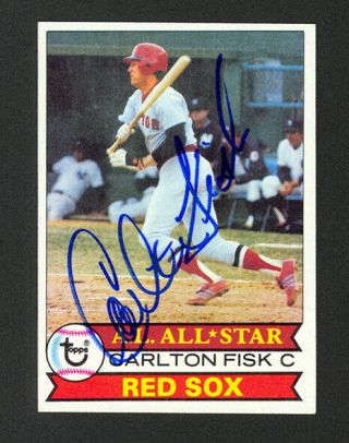 1979 Topps Carlton Fisk 680 - All - Star - Red Sox - Signed Autograph Auto -
