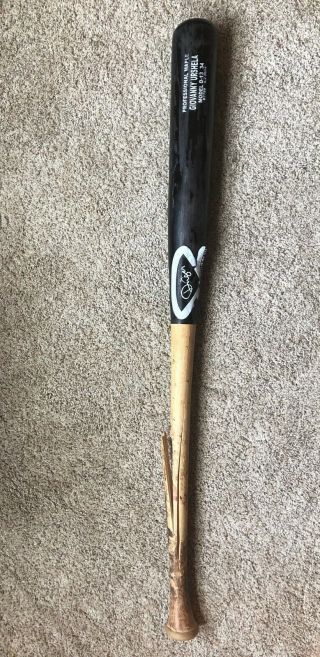 Giovanny Urshela Bat,  Cracked - York Yankees,  Cleveland Indians
