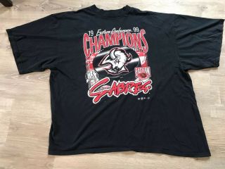 Vtg 1999 Mens Xxl / 2xl Buffalo Sabres Conference Champions Nhl Graphic T - Shirt