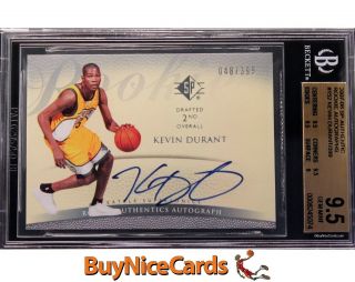 2007 - 08 Kevin Durant Upper Deck Sp Authentic Rc Rookie Auto /399 Bgs 9.  5 / 10
