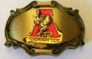 Vintage (1978) University Of Alabama Crimson Tide Belt Buckle (old Logo)
