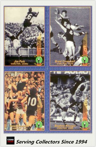 1994 Select Afl Cazaly Trading Card Base Card Team Set Carlton (9) - Rare&mint