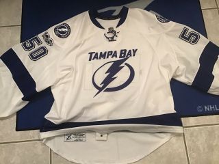 Kristers Gudlevskis Game Worn Tampa Lightning Goalie Hockey Jersey Photo Matched