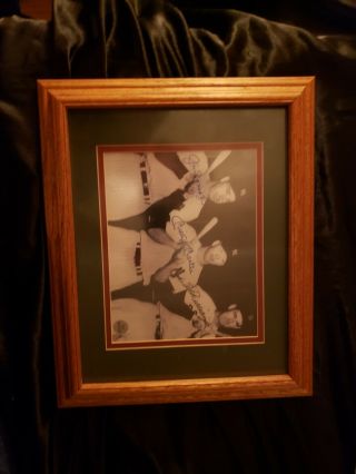 Framed Authenticated Hand Signed by Joe DiMaggio And Mickey mantle And Ted. 2