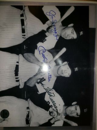 Framed Authenticated Hand Signed by Joe DiMaggio And Mickey mantle And Ted. 8