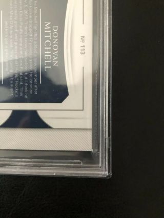 2017 - 18 National Treasures Donovan Mitchell Game Worn Patch BGS 9.  5 10 Auto /49 12