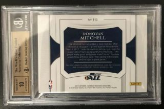 2017 - 18 National Treasures Donovan Mitchell Game Worn Patch BGS 9.  5 10 Auto /49 2