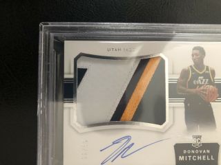 2017 - 18 National Treasures Donovan Mitchell Game Worn Patch BGS 9.  5 10 Auto /49 5