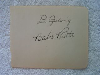 Babe Ruth & Lou Gehrig Signed Autographed Certified Cut Album Page Yankees Hof