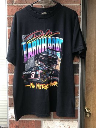 Vintage Dale Earnhardt Nascar No Mercy Tour Black T - Shirt 1993 90s