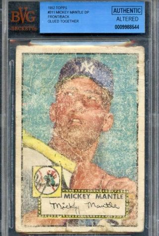 1952 Topps Mickey Mantle 311 Bvg Authentic Altered