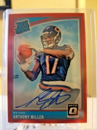 2018 Donruss Optic Rated Rookie Anthony Miller Red Prizm Auto 30/50 Bears