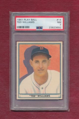 1941 Play Ball 14 Ted Williams Red Sox Psa 7 Dead Centered