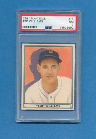 1941 Play Ball 14 Ted Williams Red Sox PSA 7 Dead Centered 4