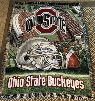 Ohio State Buckeyes Jacquard Throw Blanket 47”x58”