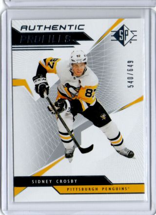2018/19 Sp Sidney Crosby Authentic Profiles Card 540/649