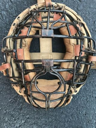 Antique Spalding Catcher ' s Mask MONSTER SPITTER MLB Quality 2