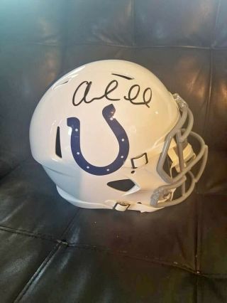 Andrew Luck Signed Indianapolis Colts Full Size Football Helmet Speed Psa/dna