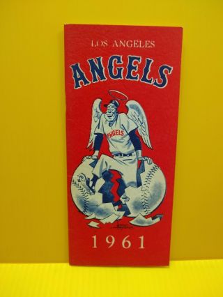 1961 Los Angeles Angels Media Guide Mlb Baseball Record Book 1st First Year Rare