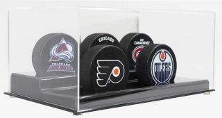 5 Hockey Puck Holder Display Case Stand,  Uv Protection,  Ac - Hp05