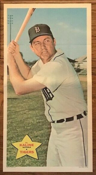 Topps 1968 Baseball Poster 9 Al Kaline - Detroit Tigers