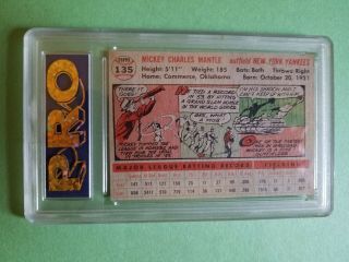 1956 Topps Mickey Mantle York Yankees 135 GEM - MT 10 Baseball Card 4