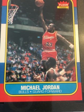 MICHAEL JORDAN 1986/87 FLEER 57 RC ROOKIE CARD CHICAGO BULLS SGC 6.  5 NM 5