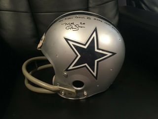 Dallas Cowboys Mel Renfro Signed Inscr " My Bowl Xii Game Helmet " Loa