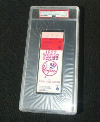 1977 World Series Ticket Stub Game 6 Dodgers @ Yankees Reggie Hits 3 Hrs Psa
