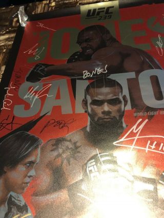UFC 239 Jon Jones Thiago Santos Amanda Nunes Holm signed event poster 10