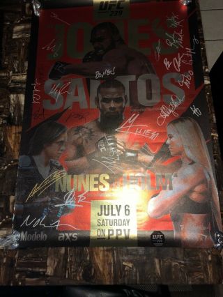 Ufc 239 Jon Jones Thiago Santos Amanda Nunes Holm Signed Event Poster