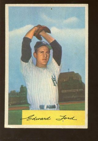 1954 Bowman Baseball Card 177 Whitey Ford York Yankees