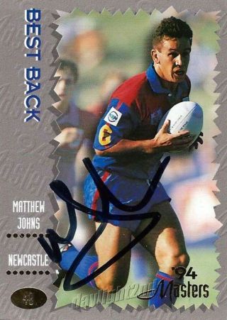 ✺signed✺ 1994 Newcastle Knights Nrl Card Matthew Johns