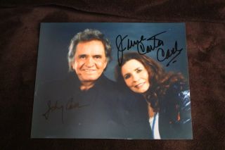 June Carter & Johnny Cash Sign Autographed 8x10 Color Photo Auto,  Jsa Loa