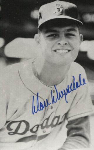 Don Drysdale Autographed Brooklyn Dodgers Vintage Rowe Postcard