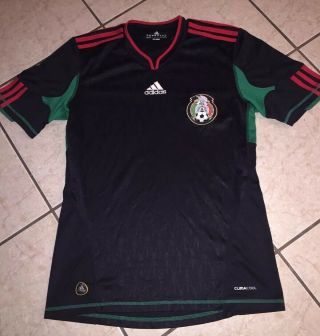 Mexico World Cup 2010 Fifa Adidas Black Soccer Jersey Sz Small Camisa Climacool