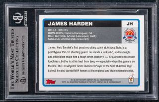 2007 Topps McDonald ' s All - American James Harden bgs 8.  5 rookie 2