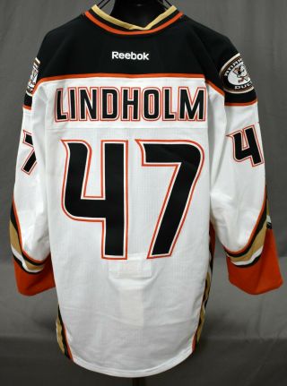 Hampus Lindholm 47 Game Worn Anaheim Ducks Hockey Jersey Lelands Loa