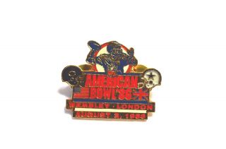 Nfl Vintage 1986 American Bowl Lapel Pin Bears Vs Cowboys (london)