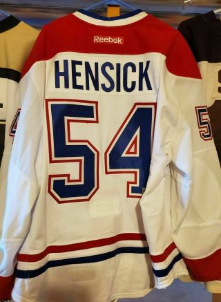 Tj Hensick Montreal Canadiens Game Worn Jersey St Louis Blues Avalanche Nhl