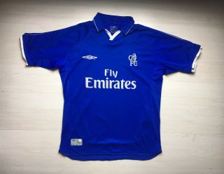 Chelsea 2001 2002 2003 Umbro Home Football Soccer Shirt Jersey Trikot Size M