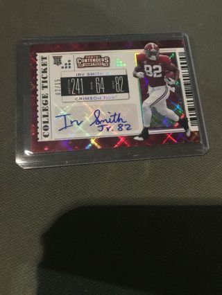 Irv Smith Jr College Ticket Auto Diamond 2/15 From Contenders Draft